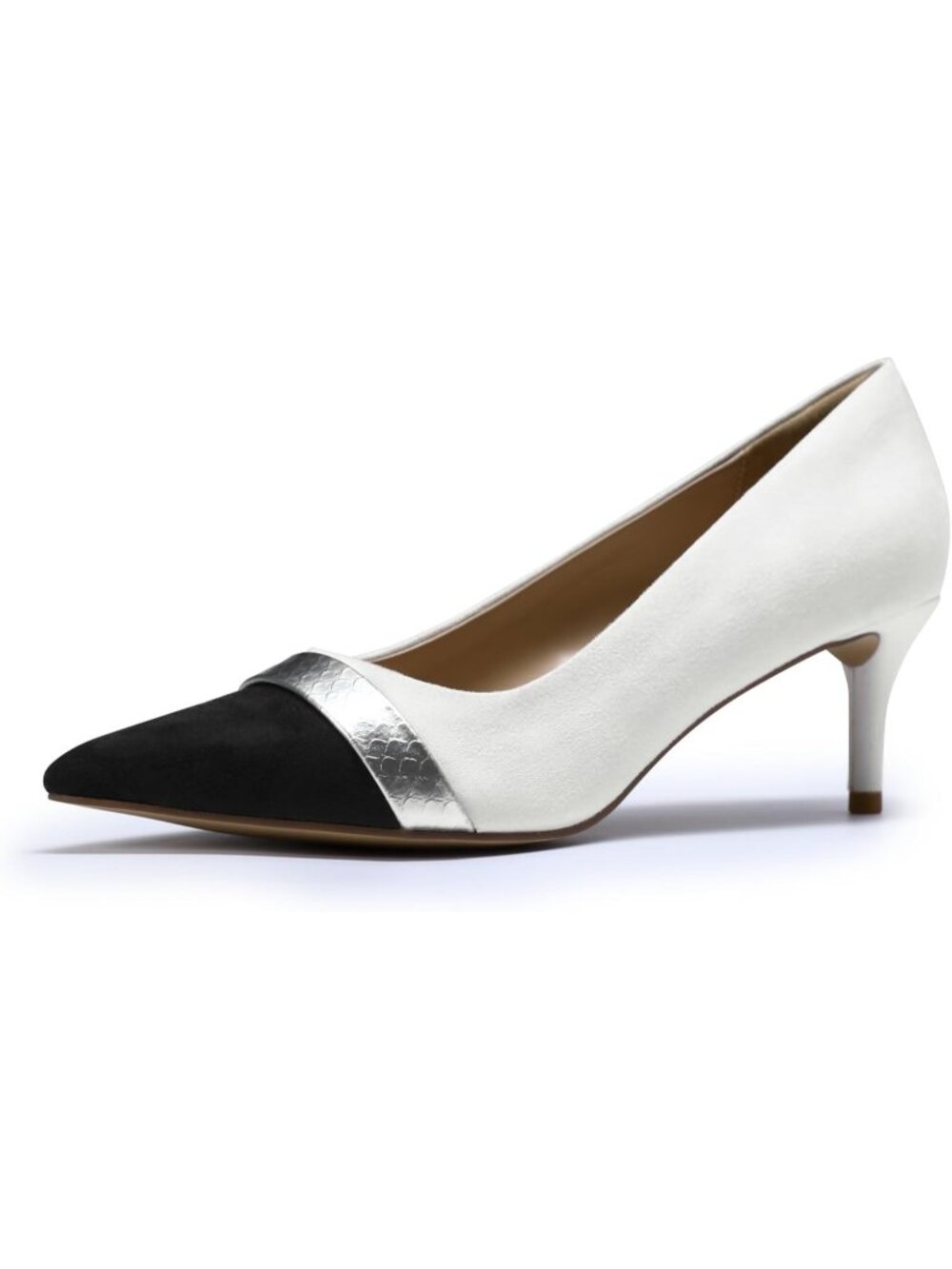 Women's White Pumps Pointed Toe Stiletto High Heels Slip On Party Dress Shoes